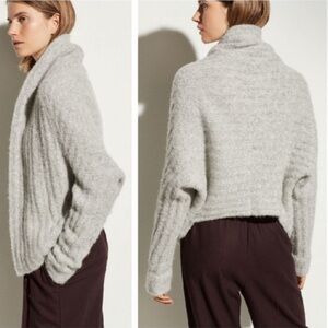 Vince $445 Textured Alpaca-Blend Shawl Collar Batwing Sleeve Cardigan Sz M